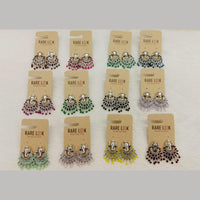 Dhwani Oxidised Plated Elegant Pota Stone And Pearl Elephant Dangler Earrings