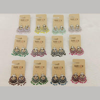 Dhwani Elegant Pota Stone And Pearl Elephant Dangler Earrings