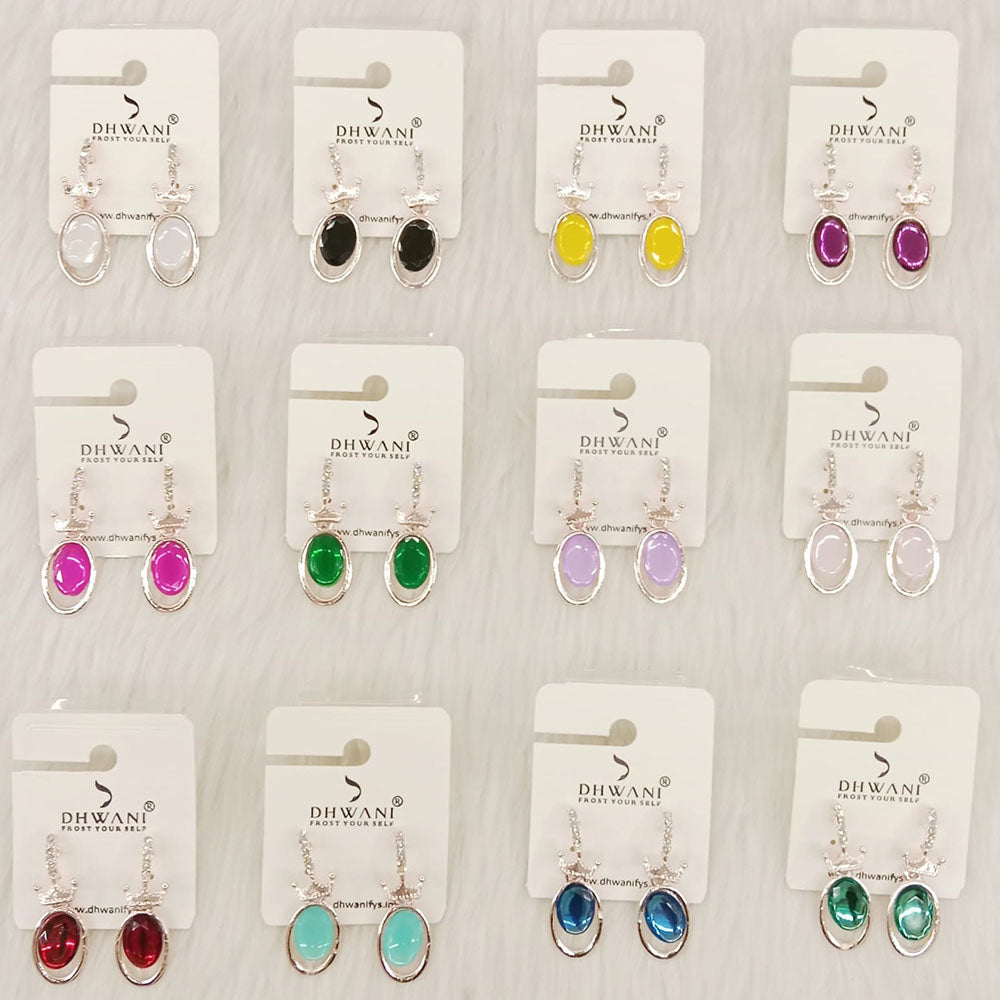 Dhwani Luxury Pota Stone And Austrian Stone Dangler Earrings(Pack of 12)