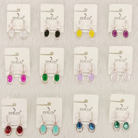 Dhwani Luxury Pota Stone And Austrian Stone Dangler Earrings(Pack of 12)