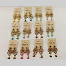 Dhwani Sparkling Austrian Stone Dangler Earrings with Beads (Pack of 12)
