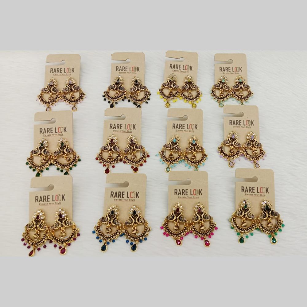 Dhwani Sparkling Austrian Stone Dangler Earrings with Beads (Pack of 12)