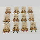 Dhwani Sparkling Austrian Stone Dangler Earrings with Beads (Pack of 12)