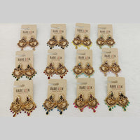 Dhwani Sparkling Austrian Stone Dangler Earrings with Beads (Pack of 12)