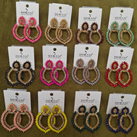 Dhwani Elegant Austrian Stone And Pearl Dangler Earrings- (Pack of 12)