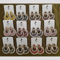 Dhwani Premium Crystal Stone Dangler Earrings (Pack of 12)