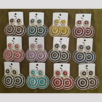 Dhwani Premium Crystal Stone Dangler Earrings (Pack of 12)