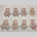 Dhwani Sparkling Austrian Stone Dangler Earrings with Beads (Pack of 8)