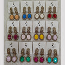 Dhwani Elegant Pota Stone And Austrian Stone Dangler Earrings (Pack of 12)