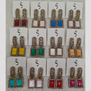 Dhwani Elegant Pota Stone And Austrian Stone Dangler Earrings (Pack of 12)