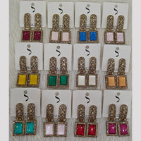 Dhwani Elegant Pota Stone And Austrian Stone Dangler Earrings (Pack of 12)