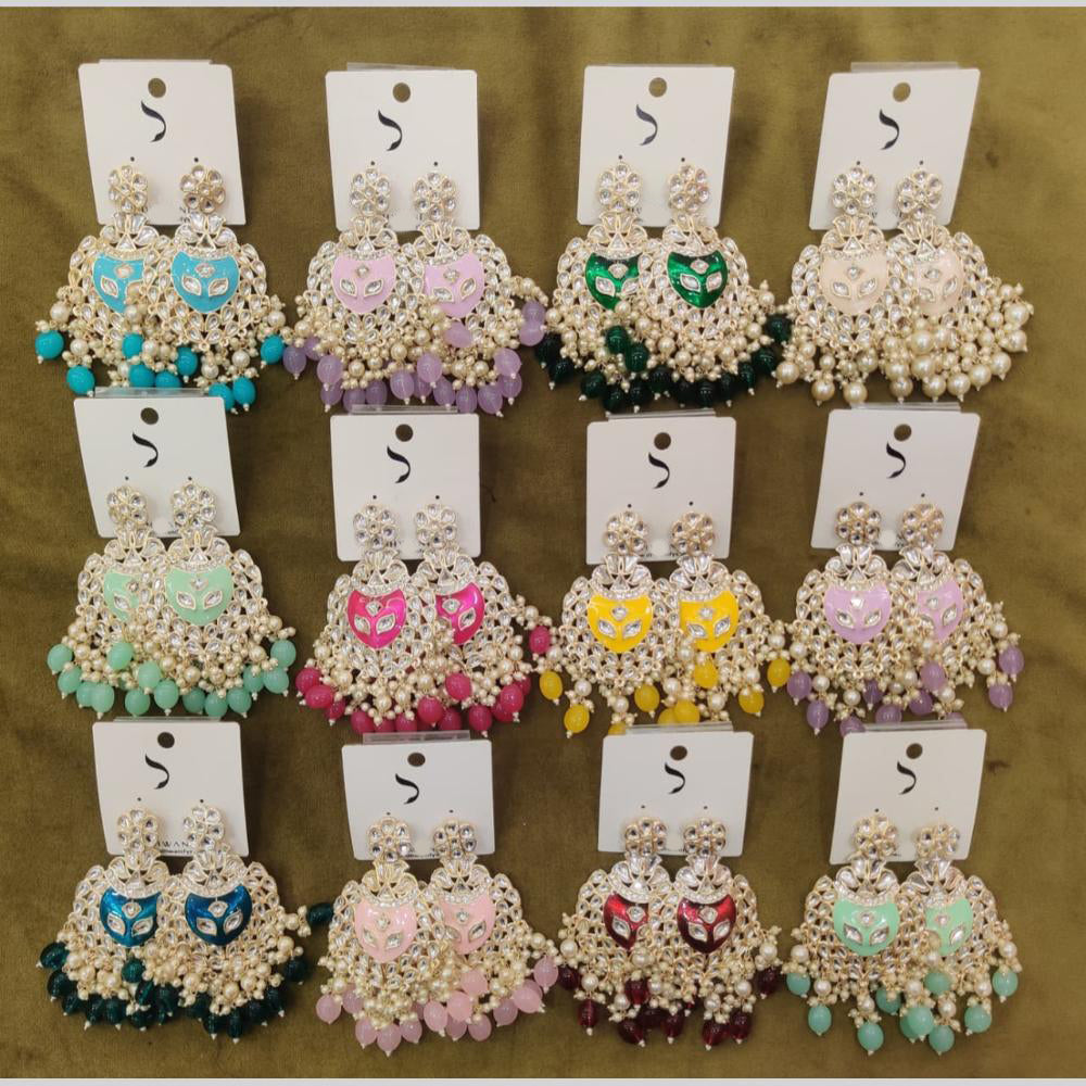 Dhwani Premium Kundan Stone And Beads Dangler Earrings