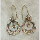 Tarangavi Gold Plated Polki Kundan Dangler Earrings