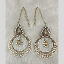 Tarangavi Gold Plated Polki Kundan Dangler Earrings