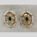 Tarangavi Gold Plated Polki Kundan Stud Earrings