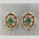 Tarangavi Gold Plated Polki Kundan Stud Earrings