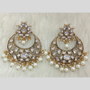 Tarangavi Gold Plated Polki Kundan Dangler Earrings