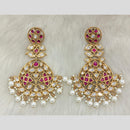 Tarangavi Gold Plated Polki Kundan Dangler Earrings