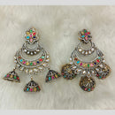 Tarangavi 2 Tone Plated Polki Kundan Jhumki Earrings