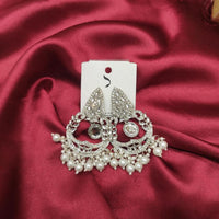 Dhwani Silver Plated Austrian Stone And Kundan Stone Beads Dangler Earrings
