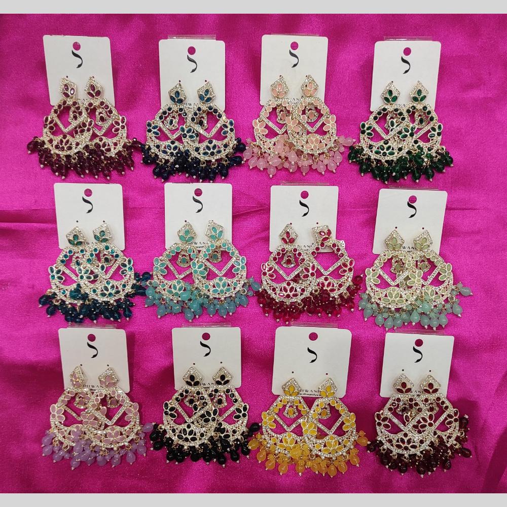 Dhwani Crystal Stone And Austrian Stone Beads Dangler Earrings (Assorted Color)