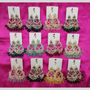 Dhwani Crystal Stone And Austrian Stone Beads Dangler Earrings (Assorted Color)