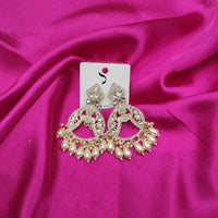 Dhwani Gold Plated Austrian Stone And Kundan Stone Beads Dangler Earrings