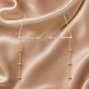 EtnicoFashion Gold Plated American Diamond Facelet Rimless Lensless Glasses Eyewear with Decorative Chains and Ghungroo Statement Party Accessory for Women & Girls (F005)