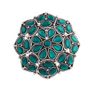Etnico Ethnic Silver Oxidized Kundan Work Round Adjustable Finger Ring for Women (FL204GG)