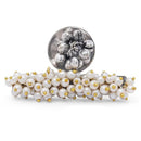 Etnico Silver Oxidised Ethnic Adjustable Brass Finger Ring Embellished With Ghungroo And Pearl (FL224OX)