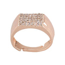 Etnico Stylish Rose Gold Plated Cubic Zirconia American Diamond Adjustable Finger Ring For Men & Boys (FL235RG)