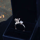 Etnico Rose Gold Plated Special Elegant Classy CZ Crystal Adjustable Designer Finger Ring for Women and Girls (Style 7)