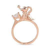 Etnico Rose Gold Plated Special Elegant Classy CZ Crystal Adjustable Designer Finger Ring for Women and Girls (Style 7)