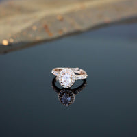 Etnico Rose Gold Plated Special Elegant Classy CZ Crystal Adjustable Designer Finger Ring for Women and Girls (Style 8)
