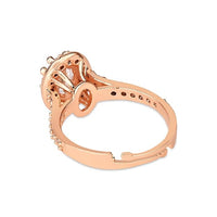 Etnico Rose Gold Plated Special Elegant Classy CZ Crystal Adjustable Designer Finger Ring for Women and Girls (Style 8)
