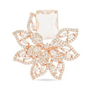 Etnico Rose Gold Plated Special Stylish Latest Fashionable Design Floral CZ American Diamond Adjustable Finger Rings For Women & Girls (FL242W)