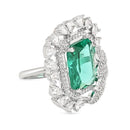 Etnico Silver Plated Valentines Special Stylish Latest Fashion Square Shape CZ American Diamond Adjustable Finger Ring for Women and Girls