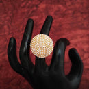 JS Fashion High Gold Classic Pearl Adjustable Ring