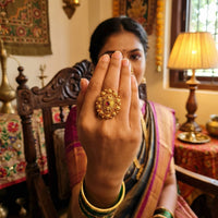 Js Fashion High Gold Royal Pota Stone Designer Ring