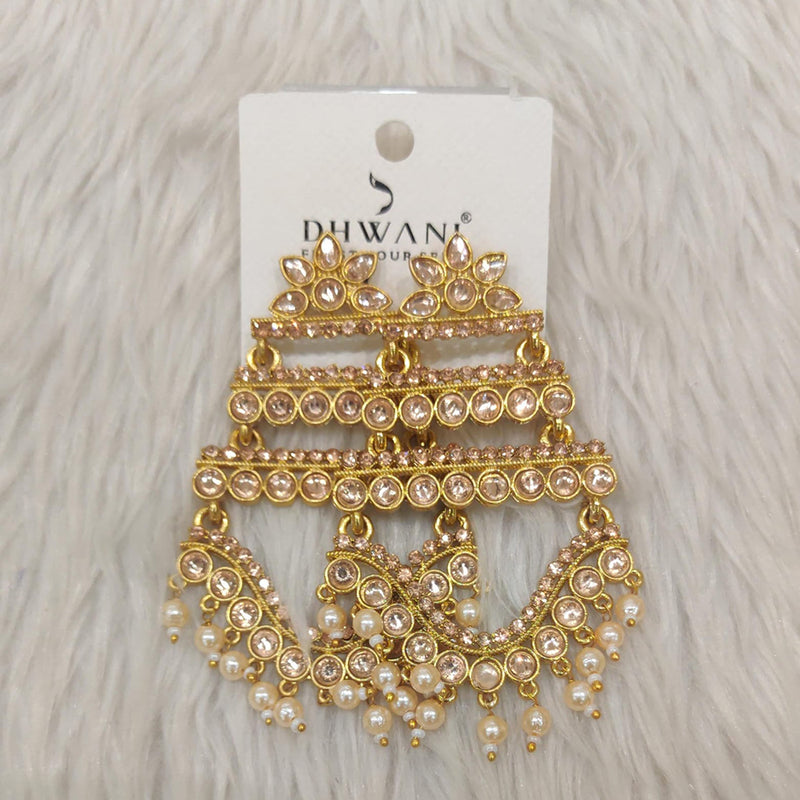 Dhwani Gold Plated Crystal Stone Dangler Earrings
