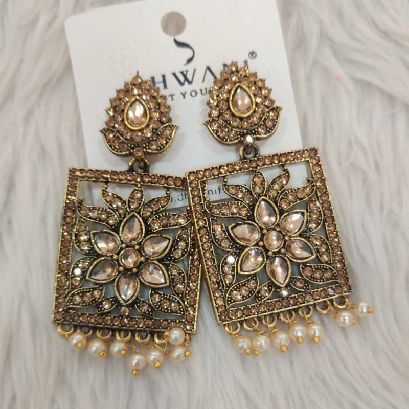 Dhwani Gold Plated Austrian Stone Dangler Earrings