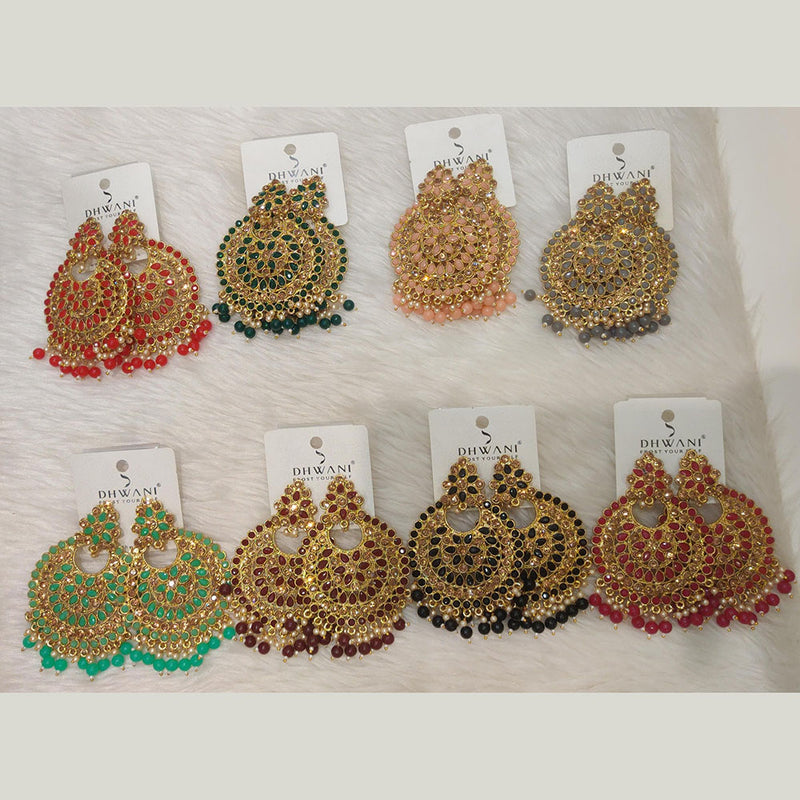 Dhwani Gold Plated Austrian Stone Dangler Earrings (Assorted Color)