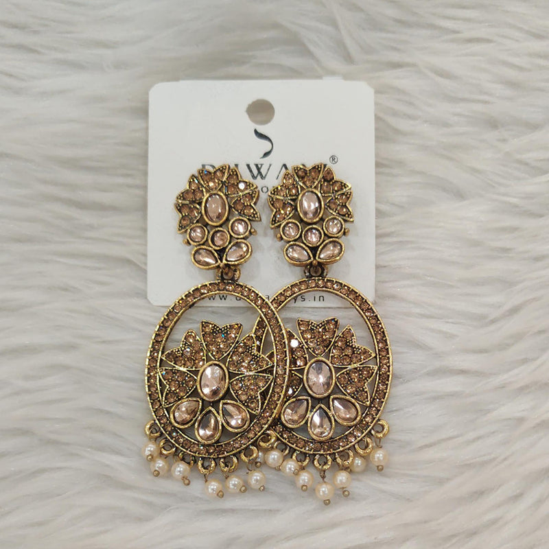 Dhwani Gold Plated Austrian Stone Dangler Earrings