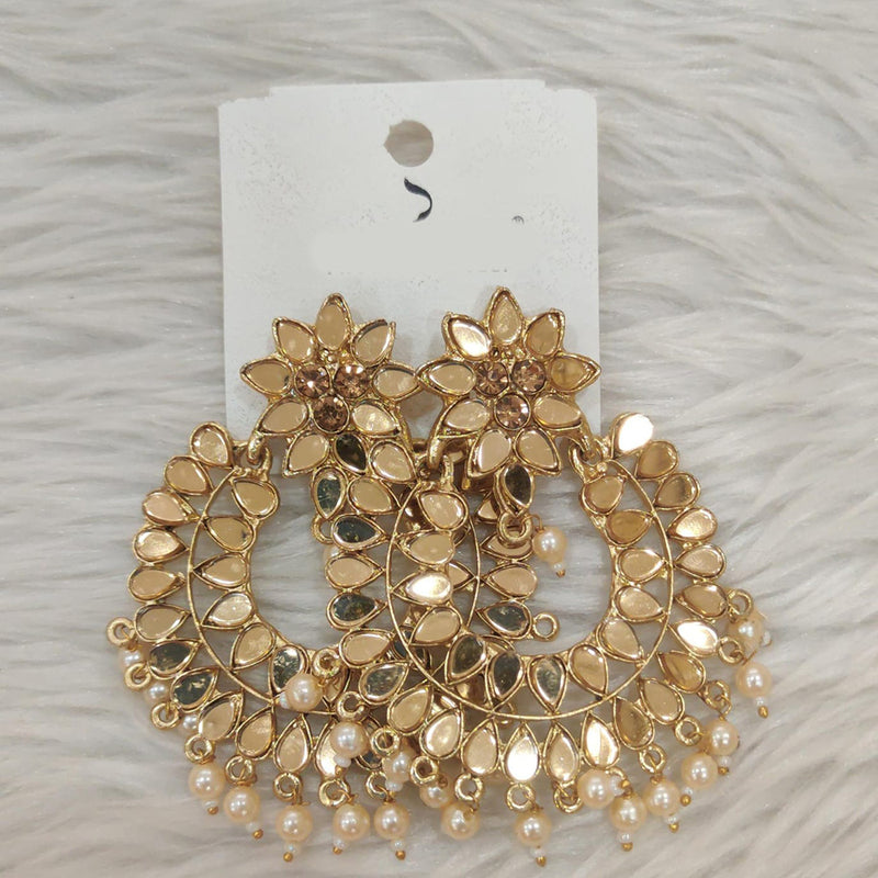 Dhwani Gold Plated Mirror Dangler Earrings