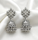 Urthn Traditional Oxidised Finish Jhumka Earrings