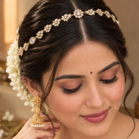 Js Fashion  Elegant Mehendi Kundan Hair Accessory Floral Design For Women