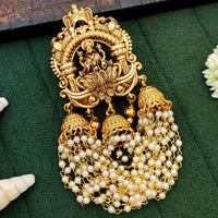 Js Fashion  Designer God Laxmi design Pearl jhumka Temple Juda Hair Accessory