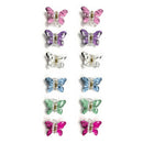 Js Fashion Trendy Double Shaded Butterfly Multi-Color Acrylic Hair Clips for Women & Girls – Pack of 12 Mini Hair Clutchers