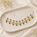 EtnicoTraditional Pearl Beaded Kundan Style Hair Chain for Women (HC03G)