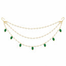 EtnicoTraditional Pearl Beaded Multi Layered Hair Chain for Women (HC04G)